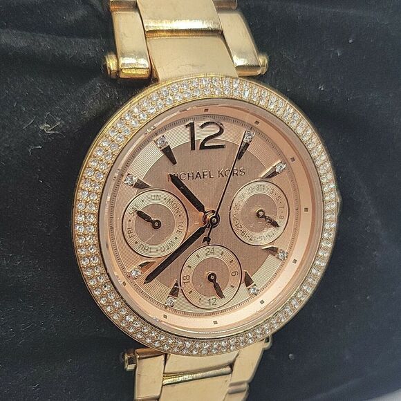 Michael Kors MK6352 Women's Stainless Steel Analog Gold Dial Quartz Watch BC627 - Picture 3 of 10